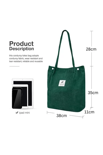 Plátěná Taška pro volný čas Prostorná odolná a elegantní Bonluo Tmavě zelená 38*35*11cm