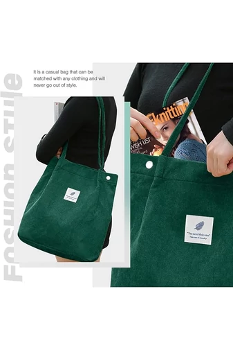 Plátěná Taška pro volný čas Prostorná odolná a elegantní Bonluo Tmavě zelená 38*35*11cm