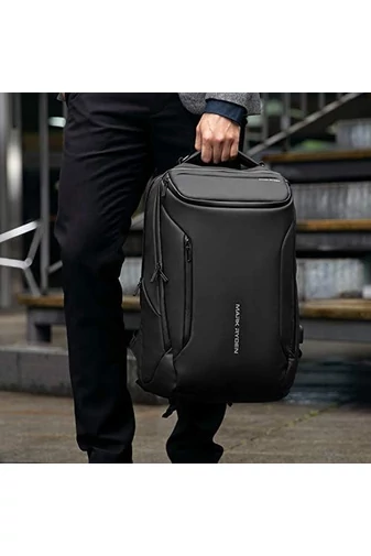 Multifunkční Batoh Mark Ryden pro 17,3'' notebook PU + materiál Oxford, port USB, Černý 45*33*20cm