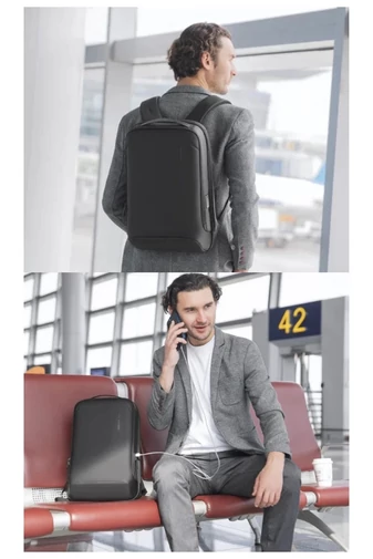 Obchodní Batoh Mark Ryden proti Krádeži, materiál Oxford, USB port, přihrádka na notebook Černý 42*30*11cm