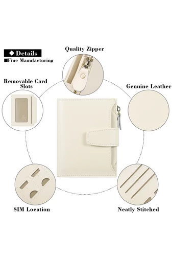 Dámská Peněženka z PU Kůže s RFID Ochranou, Béžová Bonluo 10×13×3cm
