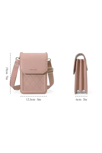 Mini Crossbody Kabelka z PU Kůže s Praktickým Designem a Nastavitelným Popruhem, Bonluo, Fialová 19×12,5×6cm