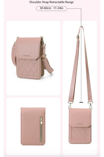 Mini Crossbody Kabelka z PU Kůže s Praktickým Designem a Nastavitelným Popruhem, Bonluo, Fialová 19×12,5×6cm