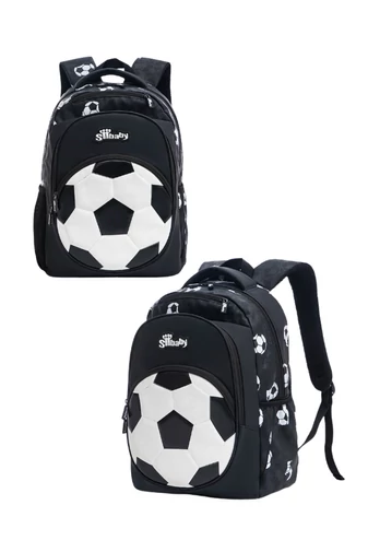 Ergonomický Dětský Batoh s Fotbalovým Designem z Tkaniny Oxford, Bonluo, Černo-Bílý 40×29×19cm