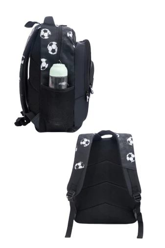 Ergonomický Dětský Batoh s Fotbalovým Designem z Tkaniny Oxford, Bonluo, Černo-Bílý 40×29×19cm