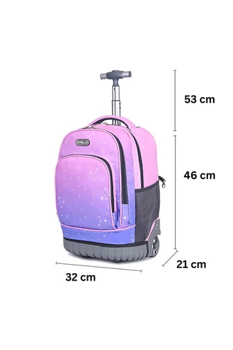 Bonluo Kvítkovaný batoh na kolečkách vyrobený z nepromokavého materiálu Velikost 48*31*21cm