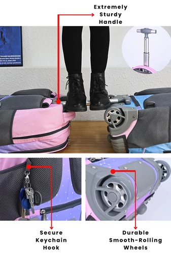 Bonluo Kvítkovaný batoh na kolečkách vyrobený z nepromokavého materiálu Velikost 48*31*21cm