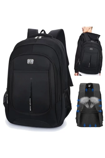 Multifunkční batoh z odolné oxfordské látky s přihrádkou na 15" notebook, černý, 49*31*13cm