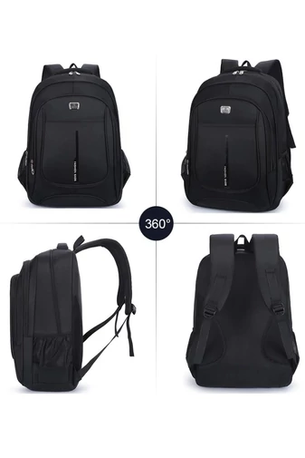 Multifunkční batoh z odolné oxfordské látky s přihrádkou na 15" notebook, černý, 49*31*13cm