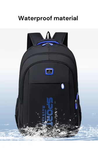 Vodotěsný batoh s přihrádkou na notebook 15,6" černý s modrou 50*34*16cm