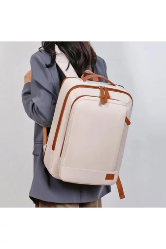 Cestovní Batoh Rozšiřitelný Wizzair Ryanair 20–35 l, přihrádka na 17" notebook, béžový, 40×30×20cm