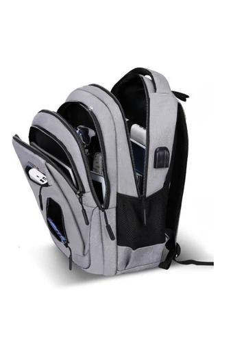 Multifunkční batoh z nepromokavé a odolné oxfordské látky s USB úložištěm, černý 47*33*17cm