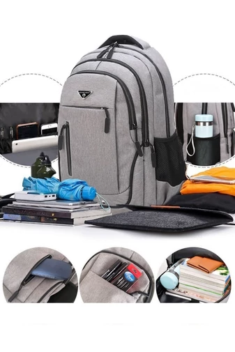 Multifunkční batoh z nepromokavé a odolné oxfordské látky s USB úložištěm, černý 47*33*17cm