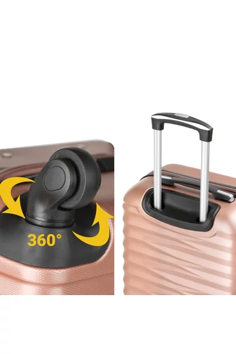 Sada Rosegold Kufrů z Tvrdého ABS materiálu