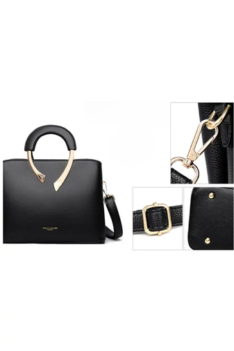 Bonluo Černošedá kabelka/crossbody z imitace kůže Velikost 21*27*13cm