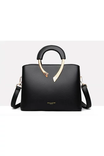 Bonluo Černošedá kabelka/crossbody z imitace kůže Velikost 21*27*13cm