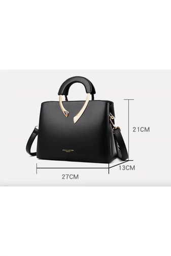 Bonluo Černošedá kabelka/crossbody z imitace kůže Velikost 21*27*13cm