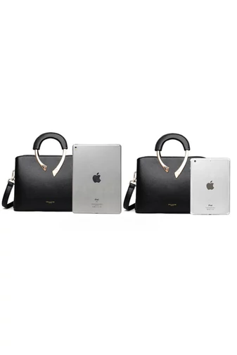 Bonluo Černošedá kabelka/crossbody z imitace kůže Velikost 21*27*13cm