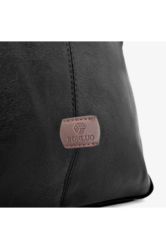 Černá dámská crossbody kabelka Bonluo z PU kůže 29*24*9cm