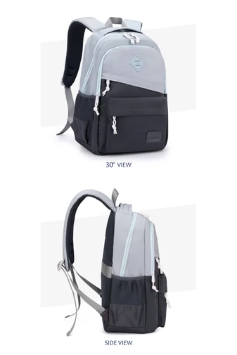 Multifunkční školní batoh s prostorem pro notebook o velikosti 15,6”, Šedý 45*31*18cm
