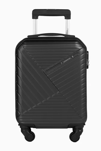 Kabinový kufr, Wizzair Ryanair s pevnými stěnami a odnímatelnými kolečky, černý, 40x30x20cm