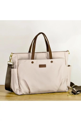 Bonluo Béžová Dámská notebook/crossbody kabelka prémiové kvality z nepromokavého materiálu velikost 30*38*12 cm