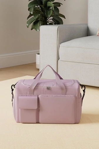Cestovní a sportovní taška prémiová 2v1 Wizzair / Ryanair s více kapsami, růžová  40×30×20cm