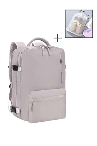 Cestovní sada Wizzair/Ryanair: kabinový kufr s odnímatelnými kolečky 55×35×22cm a batoh 40×30×20cm, Růžová