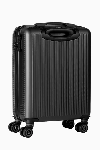 Palubní Kufr Wizzair s Tvrdými stěnami s odnímatelnými kolečky, Černý 55×40×20cm