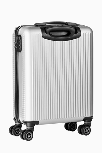 Palubní Kufr Wizzair s Tvrdými stěnami s odnímatelnými kolečky, stříbrný, 55×40×20cm