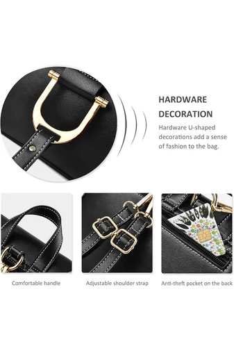 Dámský kompaktní 2v1 batoh a crossbody z PU, černý, 21×21×13cm