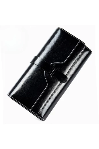 Černá dámská peněženka z pravé kůže Velikost 19*10*3cm Bonluo