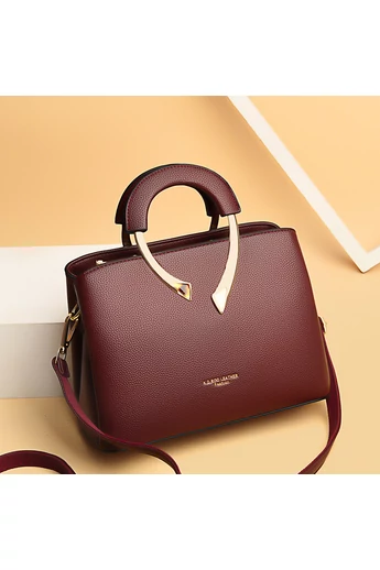 Bonluo Vínová Kabelka/Crossbody z imitace kůže Velikost 21*27*13cm