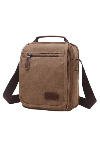 Bonluo Hnědá crossbody taška pro muže vyrobená z odolného materiálu Velikost 28*22*12cm
