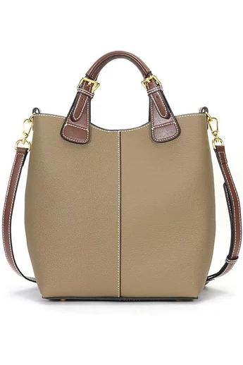 Khaki kabelka Bonluo z pravé kůže Velikost (29*27*13cm)