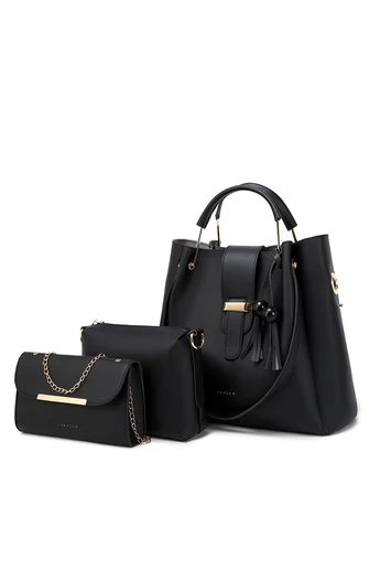 Bonluo sada černých kabelek - přes rameno, crossbody a příležitostná (3ks)