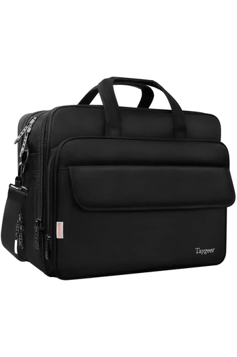 Rozšiřitelná černá aktovka Bonluo prémiové kvality s více kapsami (32*44*18cm)
