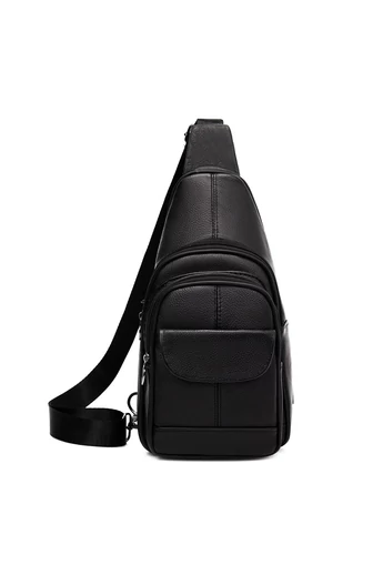 Černá crossbody taška Bonluo z přírodní kůže Velikost (31*17*9,5cm)