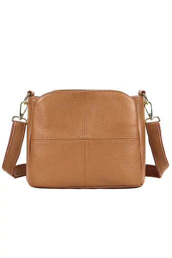 Hnědá crossbody kabelka Bonluo z přírodní kůže Velikost (18*24*13cm)