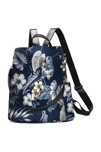 Multifunkční Batoh Nepromokavý s Květinovým Designem, Modrý 35×32×15cm Bonluo