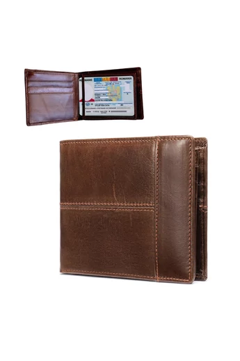 Hnědá pánská peněženka z pravé kůže Velikost (12*10*2cm) Bonluo