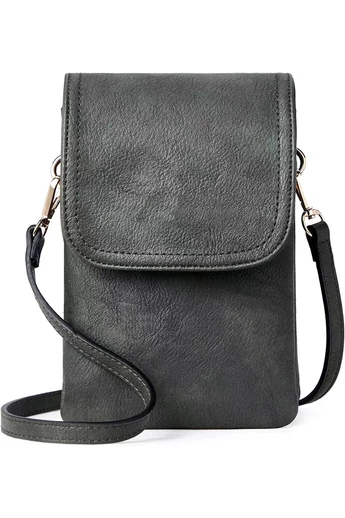 Crossbody Kabelka z PU kůže s Více Kapsami a Nastavitelným Popruhem, Bonluo Černá 20×13×3cm
