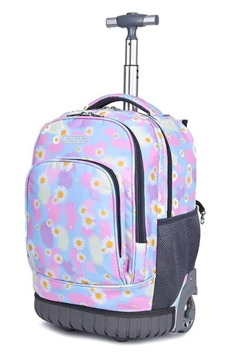 Bonluo Kvítkovaný batoh na kolečkách vyrobený z nepromokavého materiálu Velikost 48*31*21cm