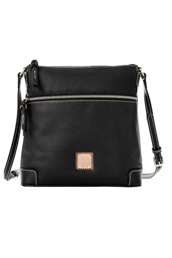Crossbody kabelka z PU s více kapsami a nastavitelným popruhem, černá 24×25×10cm
