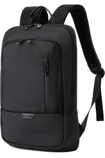 Černý Slim Business Batoh Z Materiálu Oxford, Voděodolný, S USB Portem A Přihrádkou Na 15,6" Notebook, 27x6x43cm