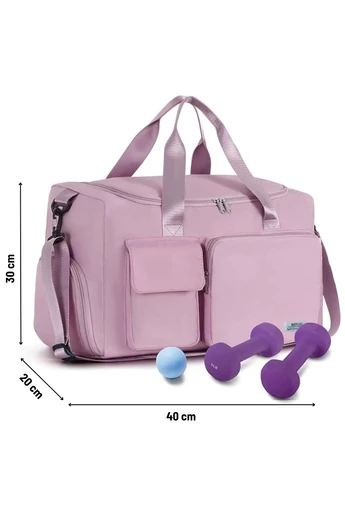 Cestovní a sportovní taška prémiová 2v1 Wizzair / Ryanair s více kapsami, růžová  40×30×20cm